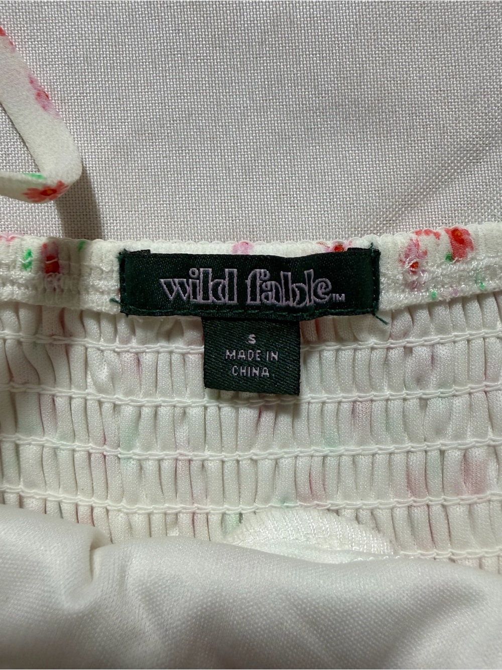 wild fable White Floral Slip Dress with Pink & Green Accents - Picture 5 of 9